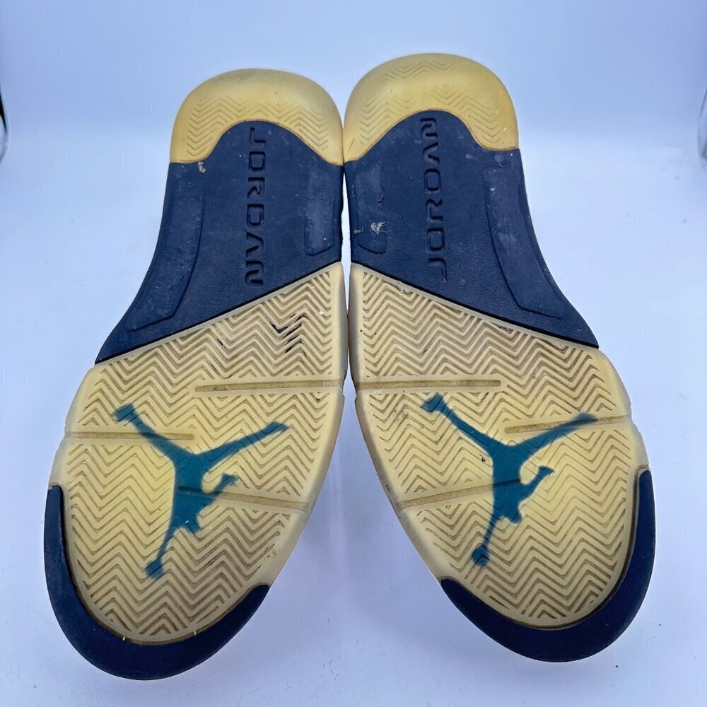 Nike Air Jordan 5 V Men Size 10.5 136027-189 Laney White Blue Yellow Shoes - Picture 8 of 11